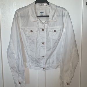 Old Navy White jean jacket Large